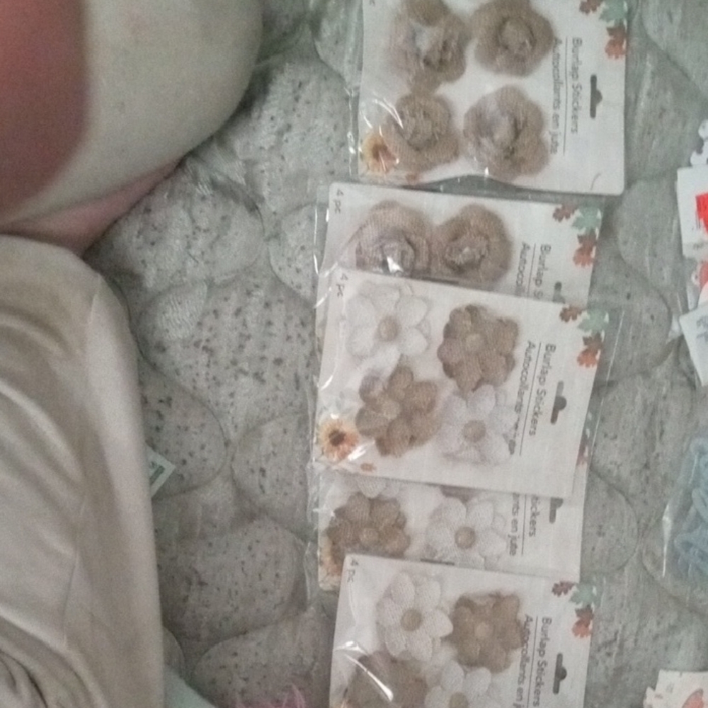 Set of Burlap Flower Embellishments